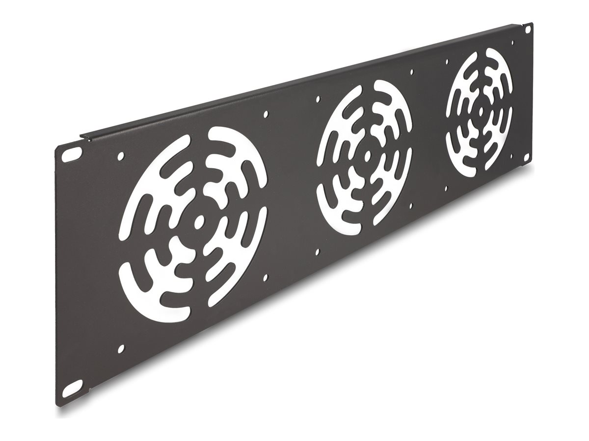 Delock Rackabdeckung 3 Lüfter 120 x 120 mm 3U Dunkelgrau