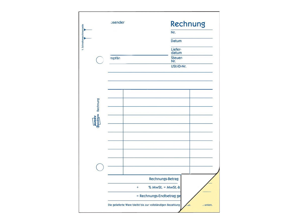 AVERY Zweckform Rechnung Formularbuch 1732 AVERY Zweckform Rechnung Formularbuch 1732