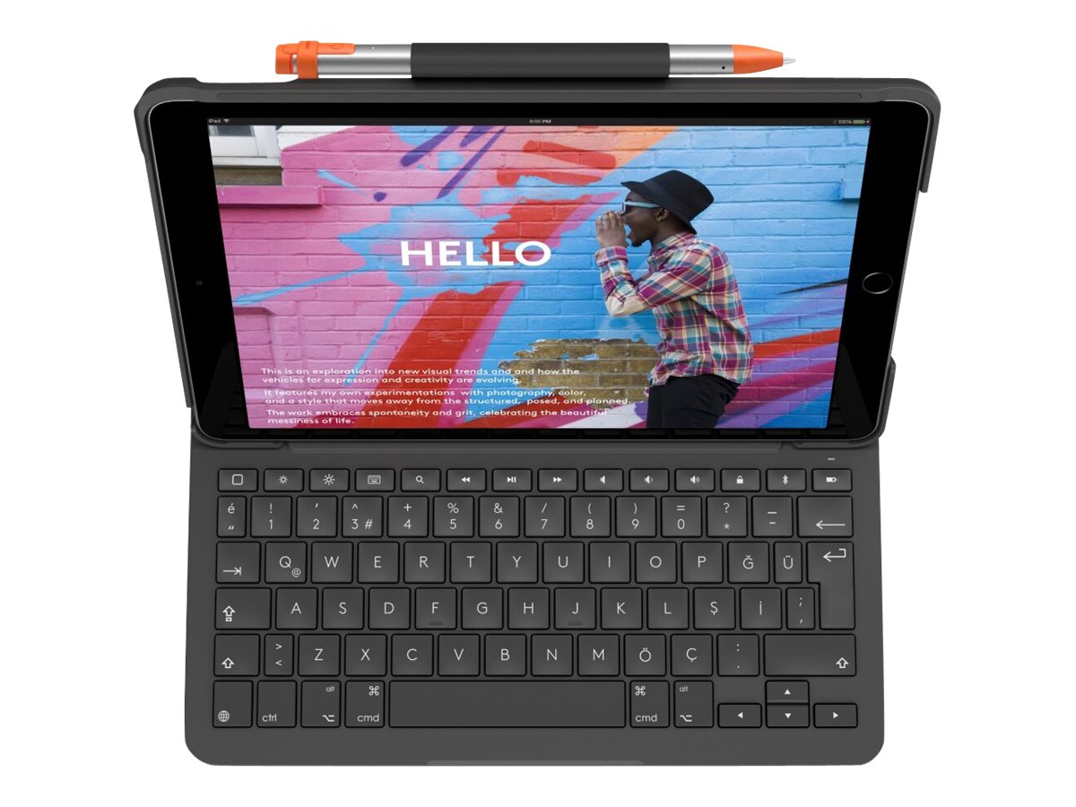 Logitech Slim Folio Tastatur-Case f?r iPad 10,2" (7., 8. & 9.Gen) - grafit