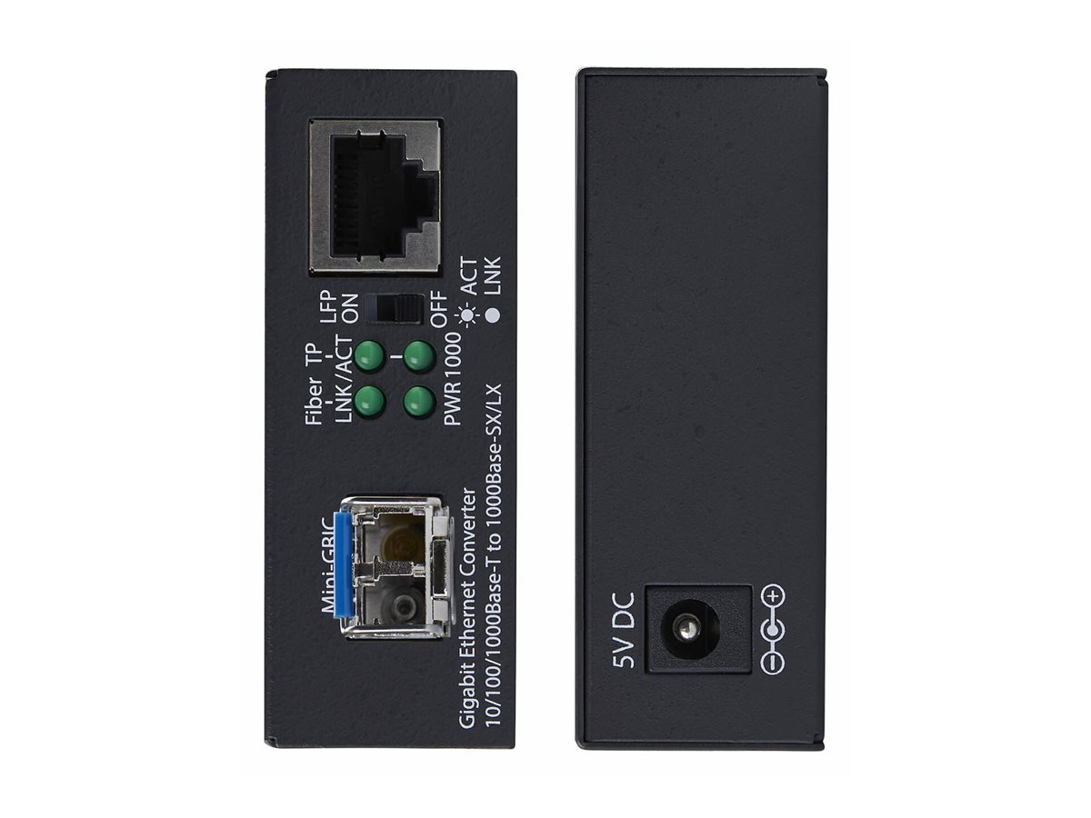 STARTECHCOM Gigabit Singlemode SM LC GlasfaserMedienkonverter 10 100 oder 1000Mbps 40 km RJ45 zu LC Vollmetallgehaeuse TAA