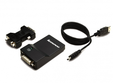 Lenovo USB 30 to DVIVGA Monitor Adapter Adapter Digital Daten, Digital Display Video 0,7 m Schwarz
