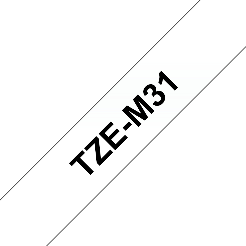 brother Schriftband TZeM31 TZEM31, 12 mm, schwarz auf transparent, 1 St