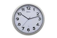 MAUL Funkwanduhr MAULstep weiss silber Kunststoff, Ø 40,0 cm