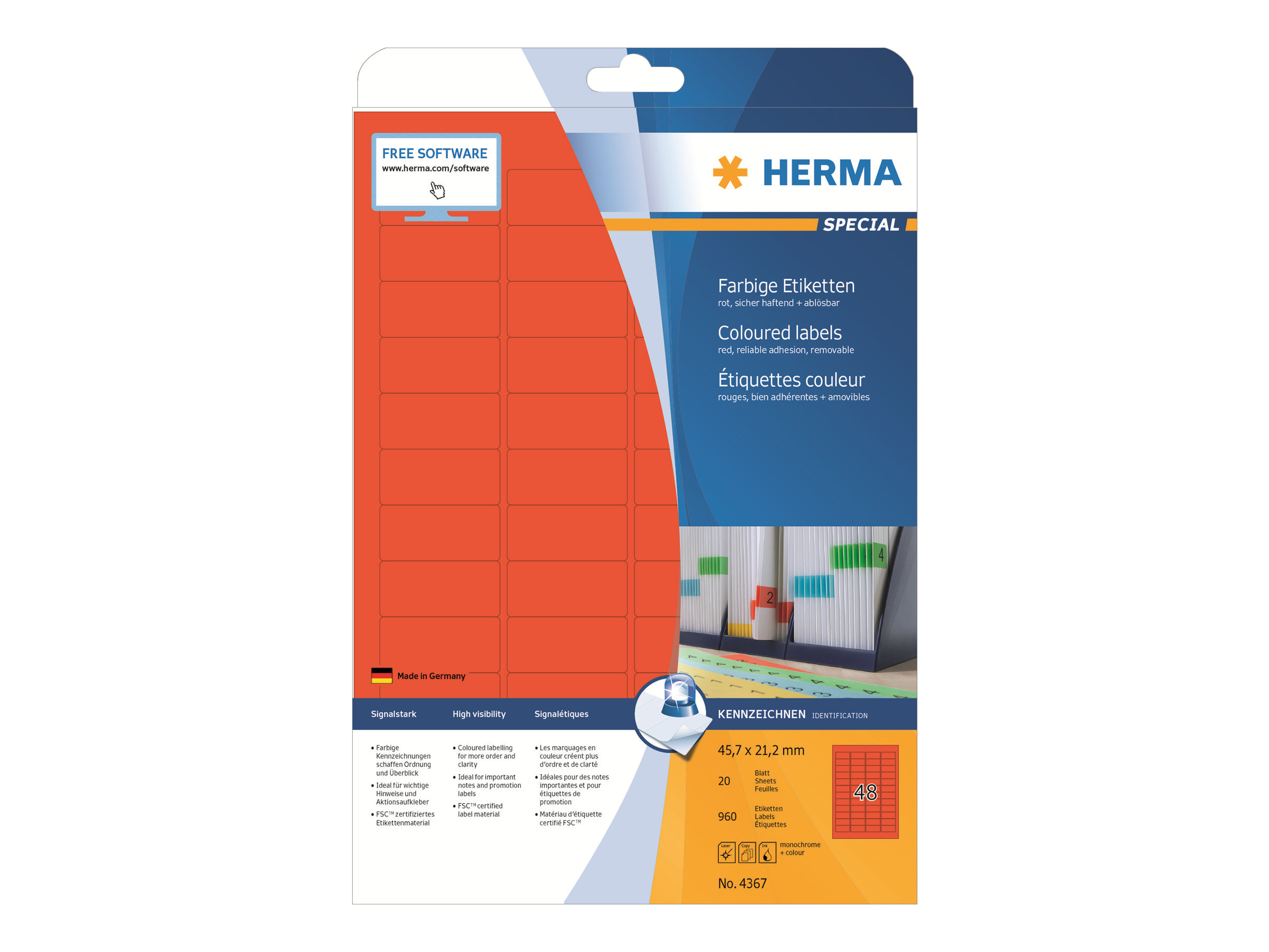 960 HERMA Etiketten 4367 rot 45,7 x 21,2 mm 960 HERMA Etiketten 4367 rot 45,7 x 21,2 mm