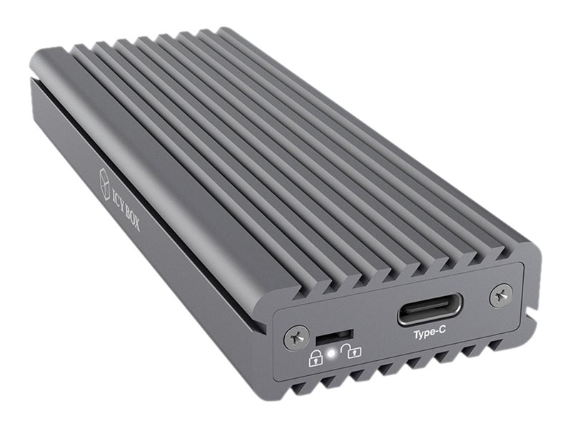 ICY BOX externes Gehaeuse fuer NVME M.2  IB-1817M-C31 M.2 SSD mit USB3.1 Type-C bis zu 10Gbits M-Key mit Schreibschutz + Coolpad
