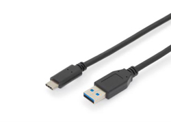 ASSMANN USB Typ C Verbindungskabel Typ C auf A St/St 1,0m voll ausgestattet Gen2 3A 10GB 3.1 Version CE sw