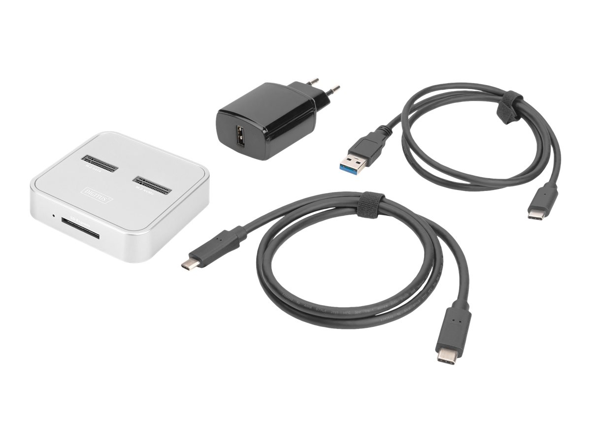 DIGITUS M.2 NVMe + M.2 SATA SSD Docking Station mit SD-Express Kartenleser, USB-C