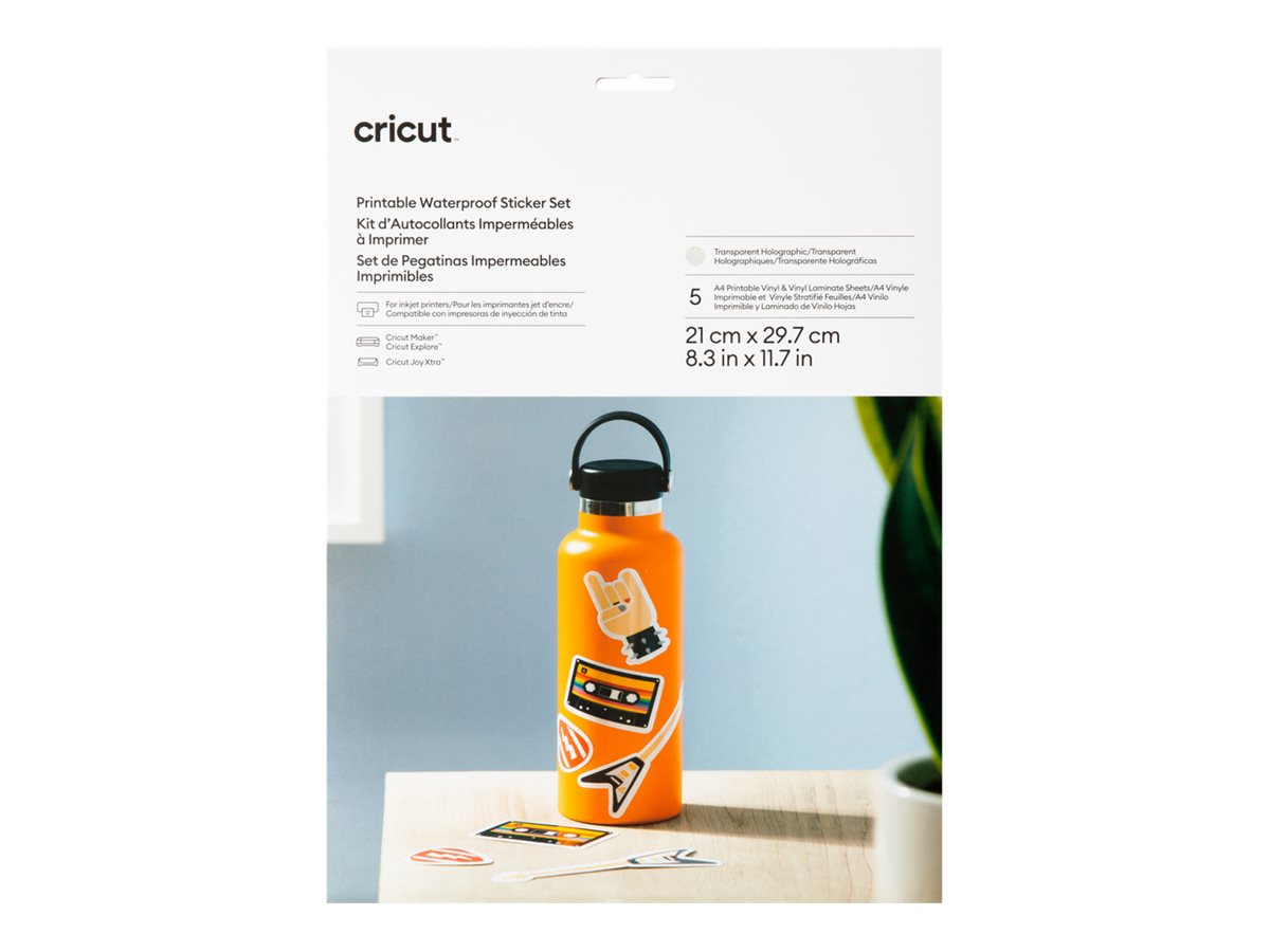 cricut⢠bedruckbare Aufkleberfolie für Schneideplotter transparent, 5 St. cricut⢠bedruckbare Aufkleberfolie für Schneideplotter transparent, 5 St.