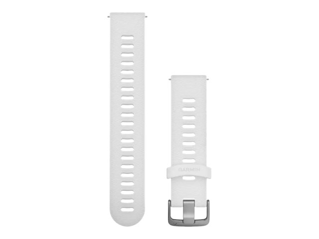 Ersatzarmband 20mm Silikon Weiß/Edelstahl Schnalle