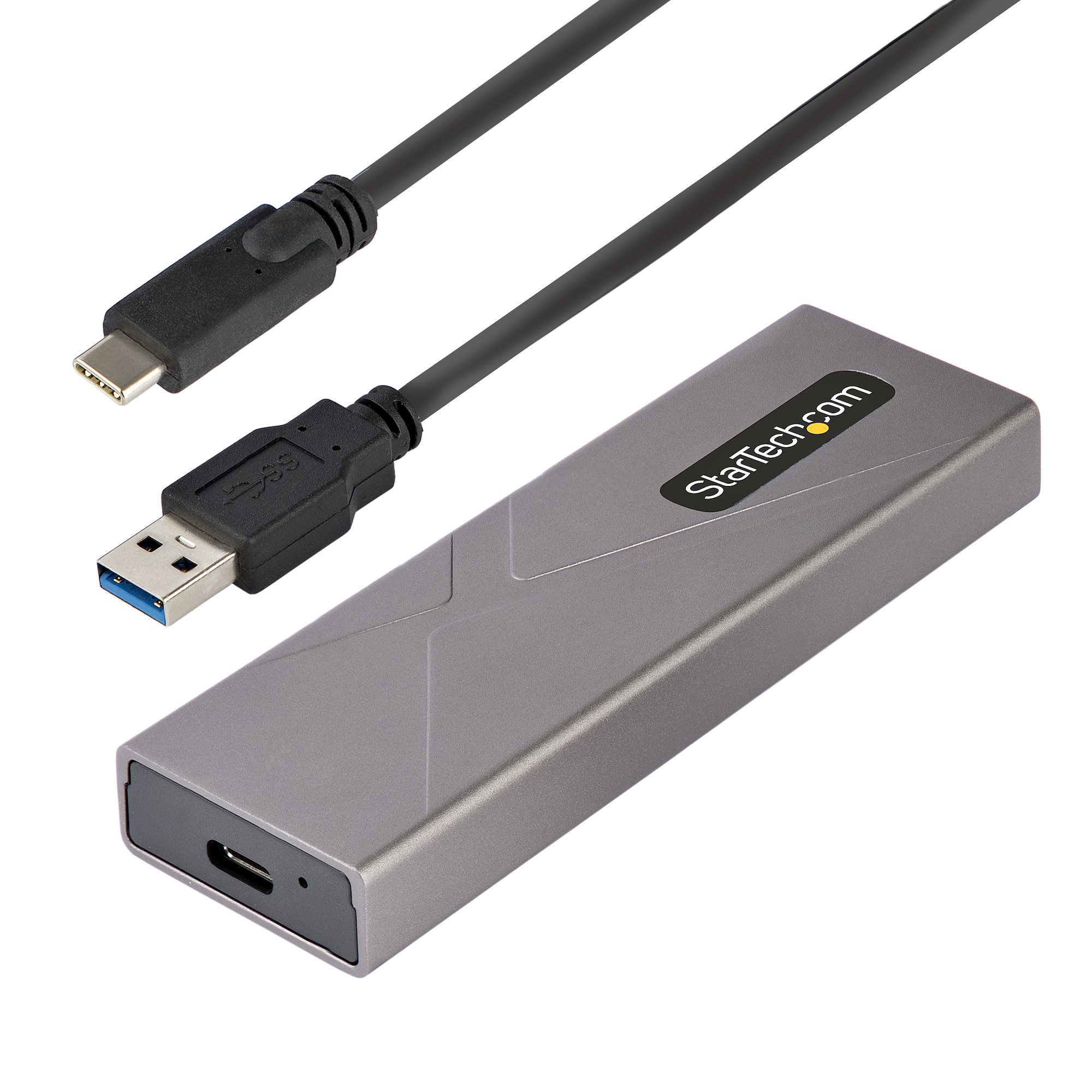 STARTECHCOM USBC 10Gbps to M2 NVMe or M2 SATA SSD Enclosure Toolfree M2 PCIeSATA SSD Aluminum Enclosure USBC USBA