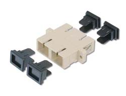 DIGITUS SC / SC Duplex Kupplung Farbe grau Zirkonia Keramikhülse Kunststoffgehäuse Multimode inkl. Schrauben
