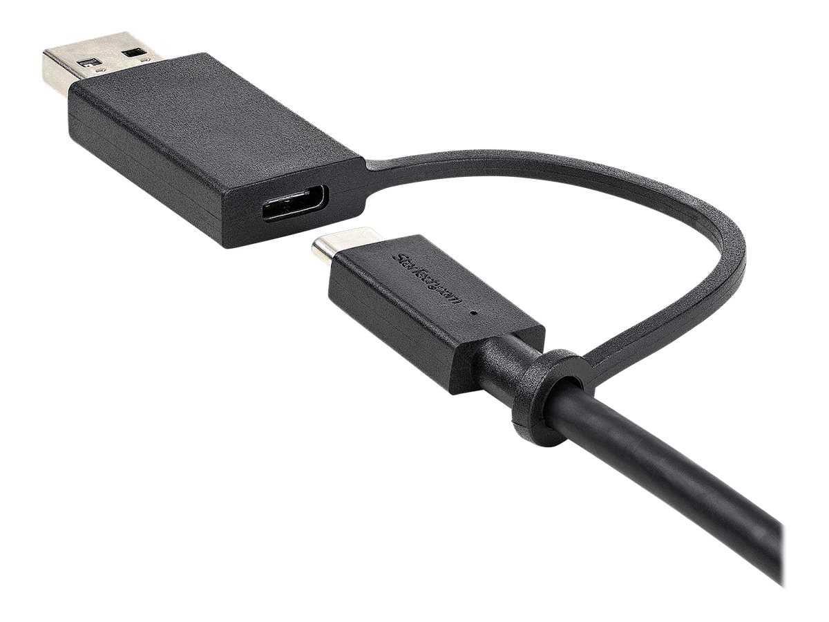 StarTech.com 1m USB-C Kabel mit USB-A Adapter Dongle - Hybrid 2-in-1 USB-C Kabel mit USB-A - USB-C auf USB-C (10Gbit/s - 100W PD), USB-A auf USB-C (5 Gbit/s) (USBCCADP) - USB Typ-C-Kabel - 24 pin USB-C zu 24 pin USB-C - 1 m