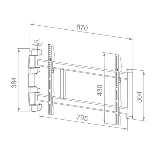 HAGOR BL Swingmount L Wandhalter 180 Grad schwenkbar fuer 81-178cm 32-70Zoll screen max VESA 600x400mm max Traglast 40kg
