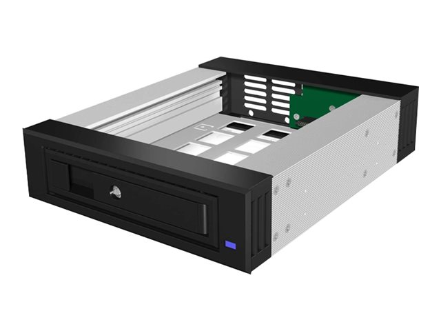 ICY BOX IB-129SSK-B Wechselrahmen fuer 3.5/2.5 SATA/SAS Festplatten Spezialgehaeuse aus Aluminium für bessere Kuehlung