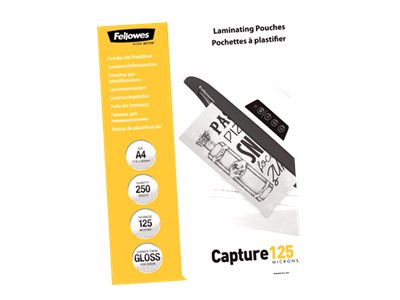 250 Fellowes Laminierfolien glaenzend fuer A4 125 micron