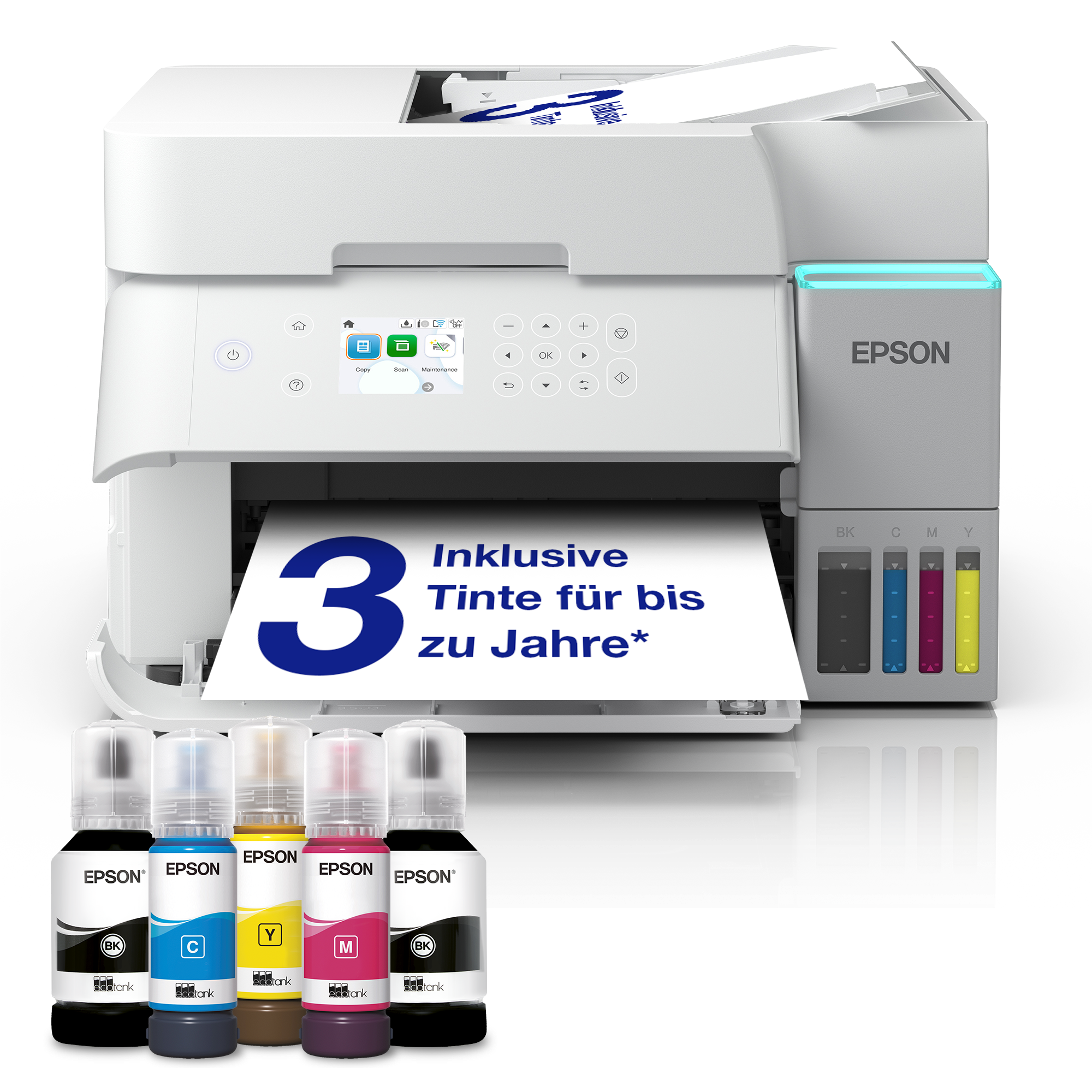 EPSON EcoTank ET3956 3 in 1 TintenstrahlMultifunktionsdrucker weiß