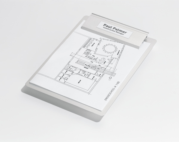DURABLE Beschriftungsschilder mit selbstklebender Hülle POCKETFIX genarbt Ordner, Mappen, Hefter, etc, 10 St