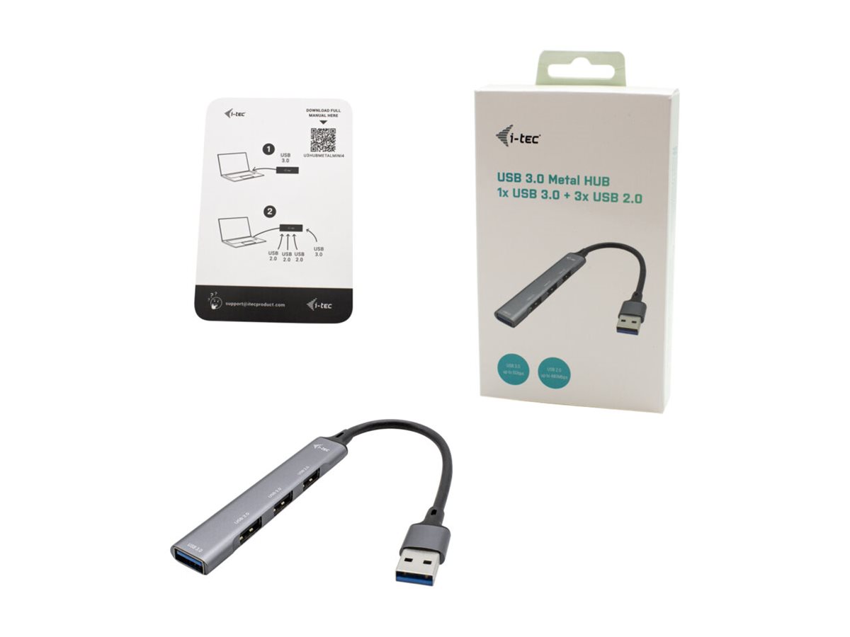 I-TEC USB 3.0 Metal HUB 1x USB 3.0 3x USB 2.0 ohne Netzteil I-TEC USB 3.0 Metal HUB 1x USB 3.0 3x USB 2.0 ohne Netzteil