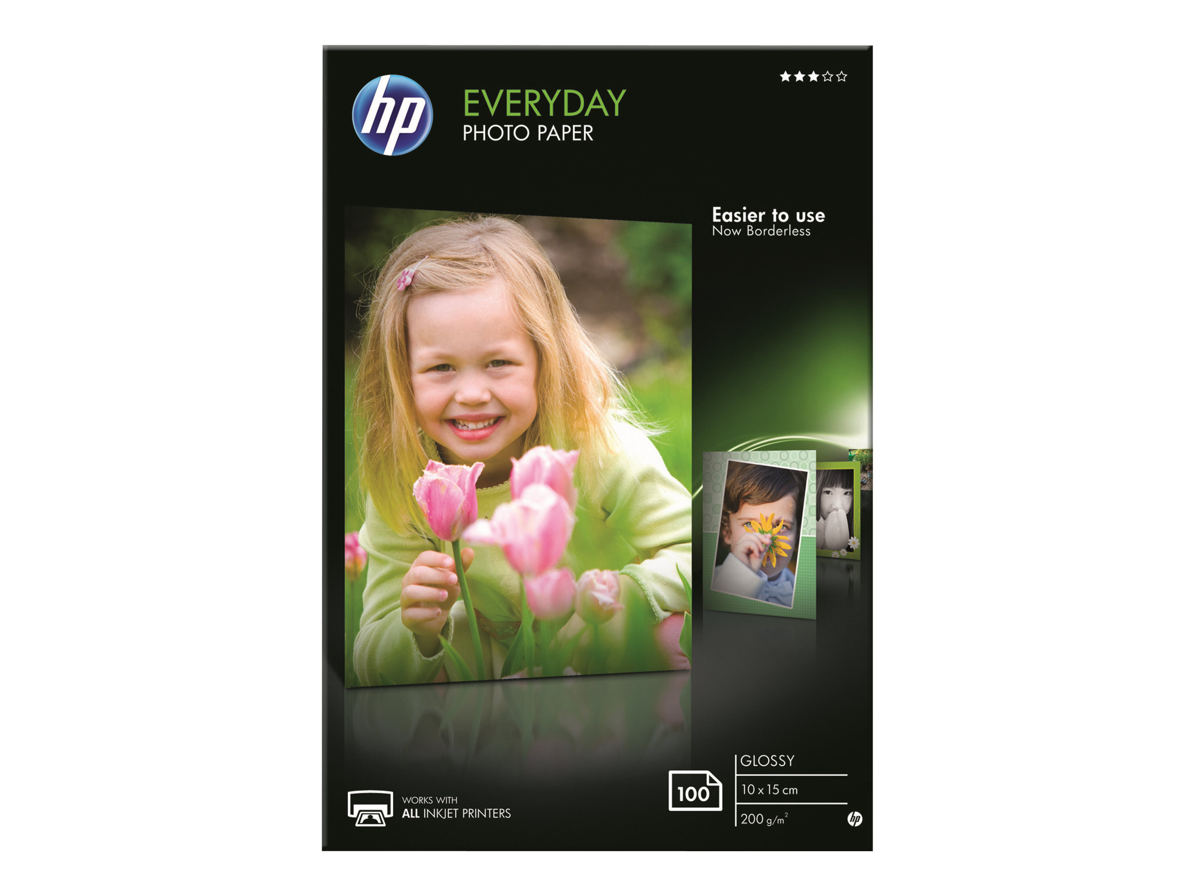 HP Everyday  glänzend  Foto Papier weiss 200g/m2 100x150mm 100 Blatt 1er-Pack
