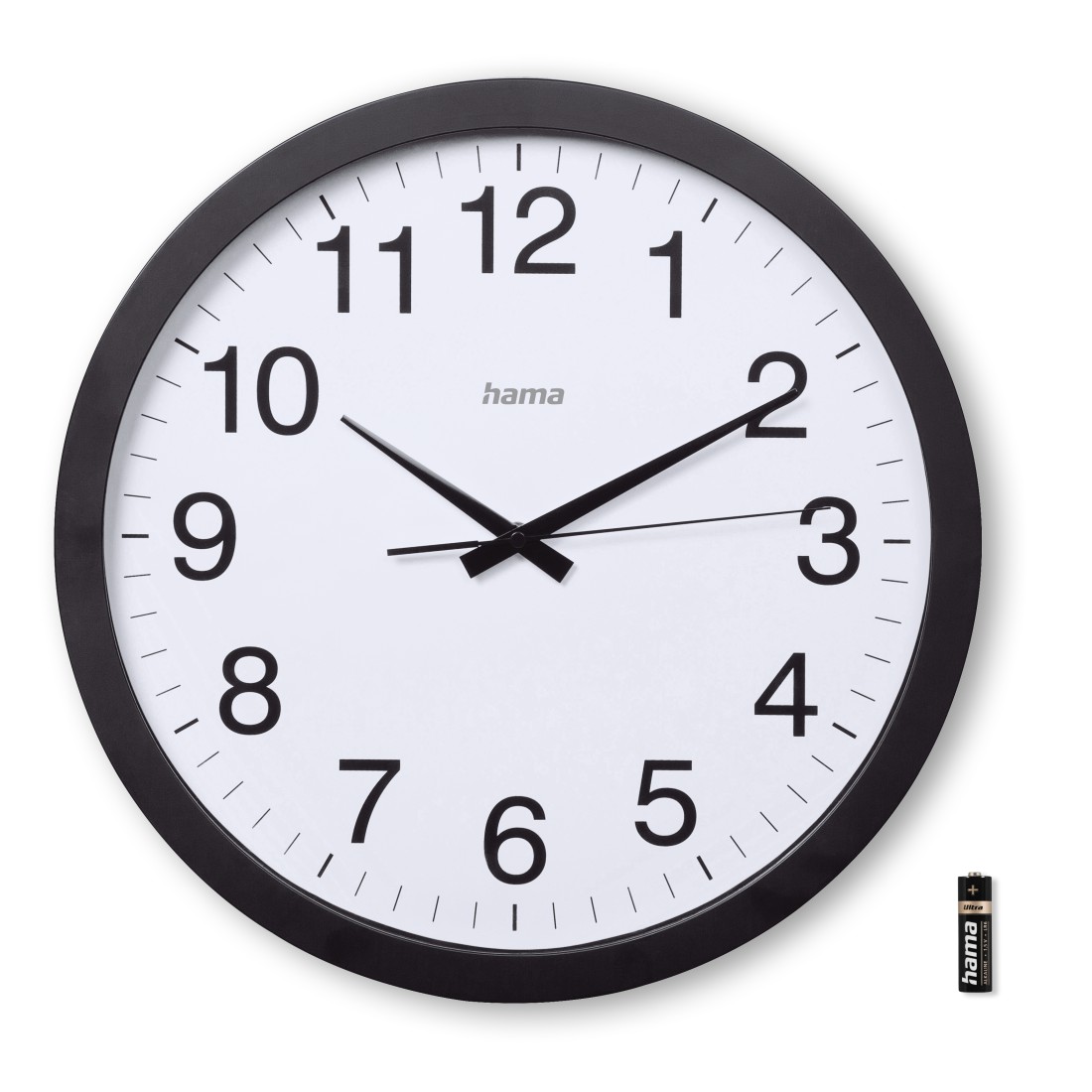 hama Wanduhr Aruba weiss schwarz Kunststoff, Ø 40,0 cm