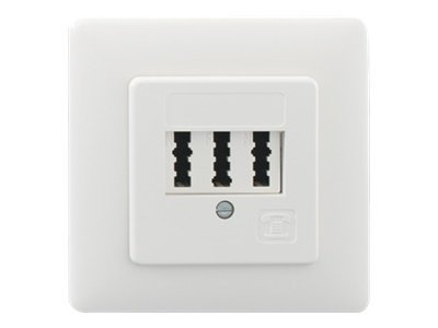 Rutenbeck Anschlussdose: TAE 3 x 6 NFN UP, reinweiss Rutenbeck Anschlussdose: TAE 3 x 6 NFN UP, reinweiss