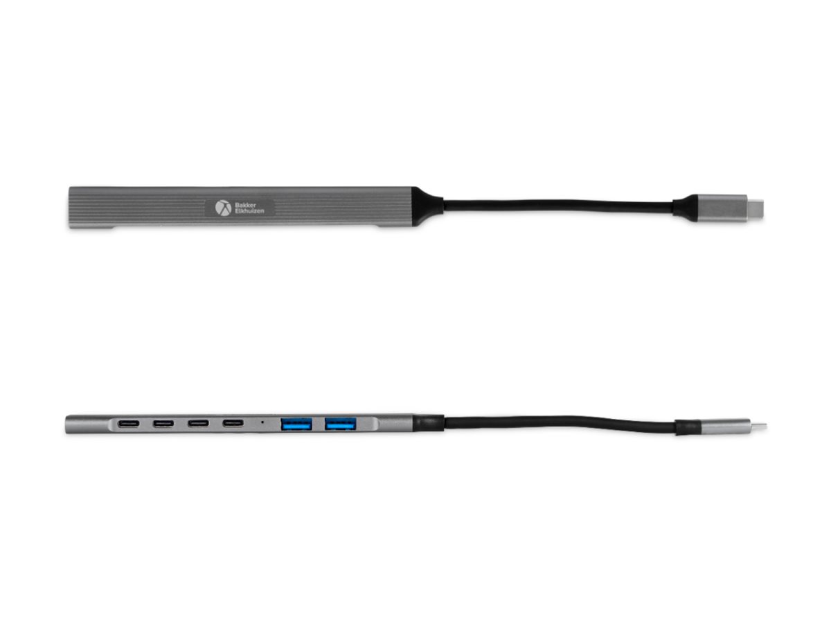 Bakker USB-C Hub 7-in-1 4xUSB-C 2xUSB-A2.0 1xUSB-A3.0