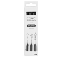 COPIC Multiliner Fineliner schwarz 03 05 08 mm, 3 St