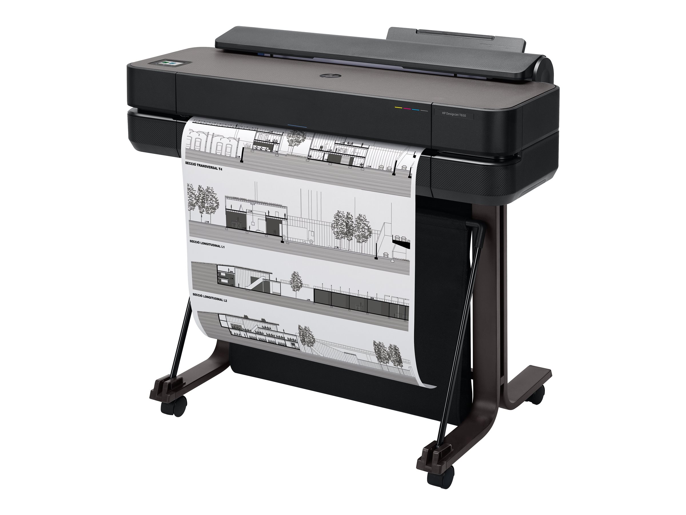 HP DesignJet T650 24inch LFP 2025 Colour Ink-Jet Roll A1 61.0cmx91.4 m 2400x1200dpi 0.43 min/page USB LAN Wi-Fi Cutter