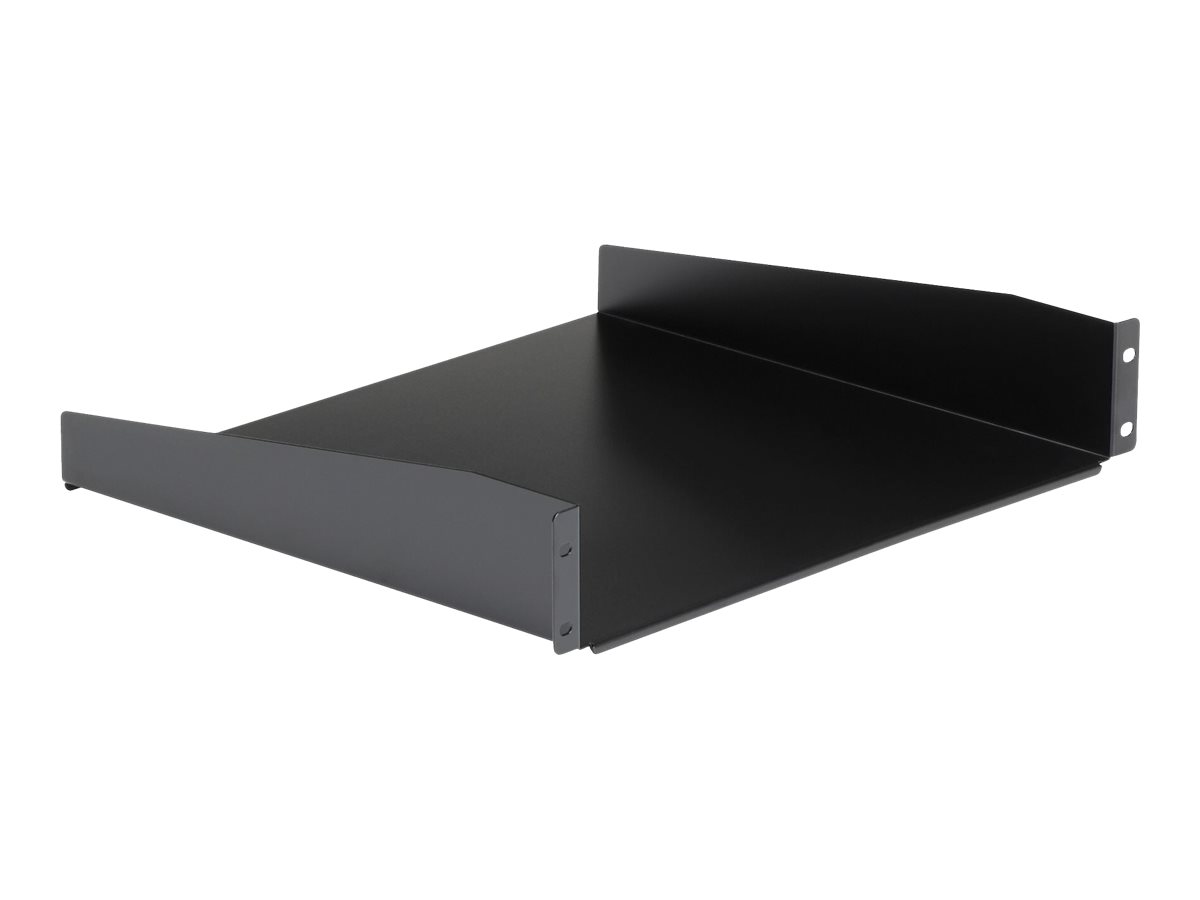 STARTECH.COM 2HE 19 Zoll Fachboden für Serverschrank bis 20 Kg belastbar aus Stahlblech - Schwarz