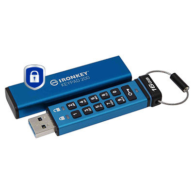 KINGSTON 16GB IronKey Keypad 200 FIPS 1403 Lvl 3 Pending AES256 Encrypted