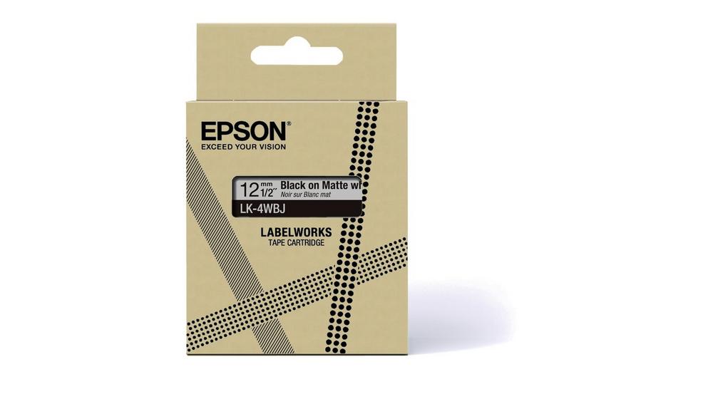 Epson LabelWorks LK-4WBJ 12 mm Weiß matt Schrift Schwarz