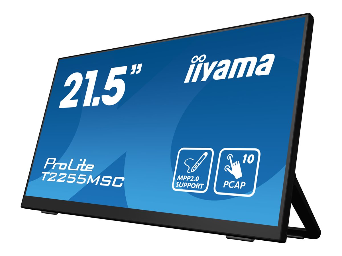 54,5cm21,5 1920x1080 iiyama ProLite T2255MSCB1 169 FHD IPS Touch 5ms 60Hz HDMI DP Speaker Black