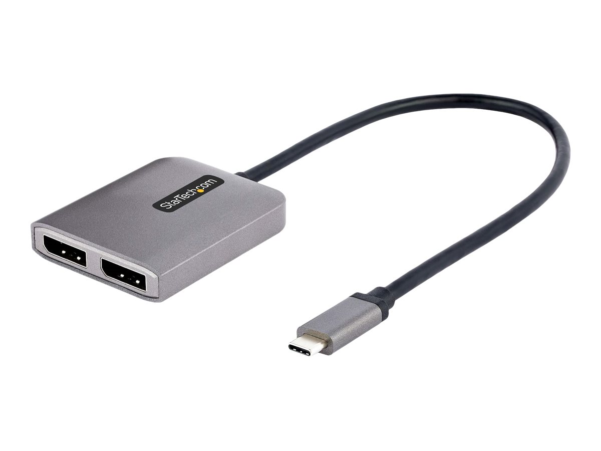 STARTECH.COM 2-Port USB-C MST Hub - USB-C auf DisplayPort Adapter/Splitter - USB-C Adapter/Hub Dual 4K Monitor mit DP1.4 - 30cm
