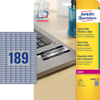 3.780 AVERY Zweckform Typenschildetiketten L6008-20 silber 25,4 x 10,0 mm 3.780 AVERY Zweckform Typenschildetiketten L6008-20 silber 25,4 x 10,0 mm