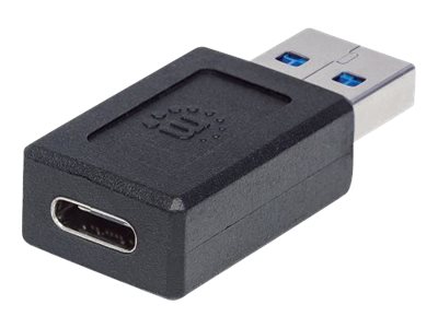 MANHATTAN USB Adapter Typ A auf Typ C USB 3.1 Gen 2 Typ A-Stecker auf Typ C-Buchse 10 Gbps schwarz