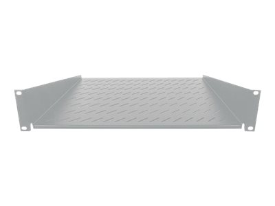 INTELLINET 48,3 cm 19Zoll Fachboden zur Frontmontage 2 HE Montage an den beiden vorderen Profilschienen 250 mm Tiefe grau