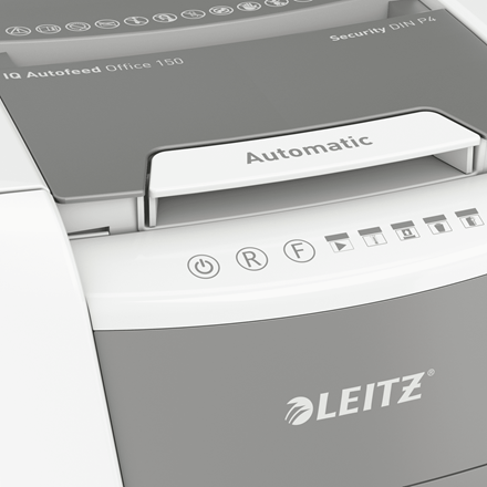Esselte Leitz IQ Autofeed Small Office 150 Partikelschnitt P-4 weiß
