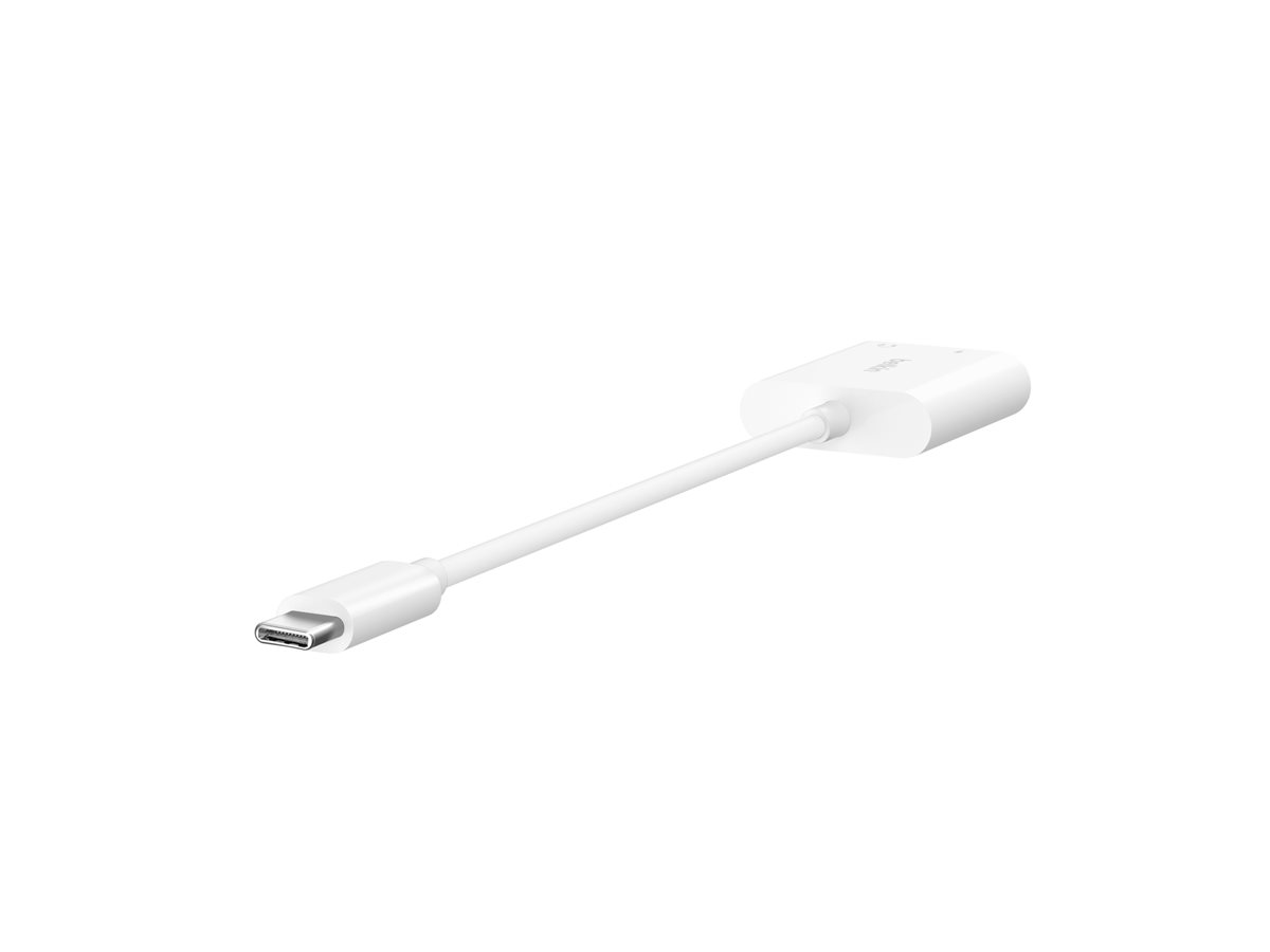RockStar 3,5mm-Klinken-Audio- und USB-C-Ladeadapter wht
