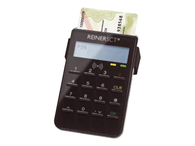 REINERSCT cyberJack RFID standard nPa Chipkartenleser eID Dual Interface sichere PIN Eingabe Display BSI zertifiziert NEU