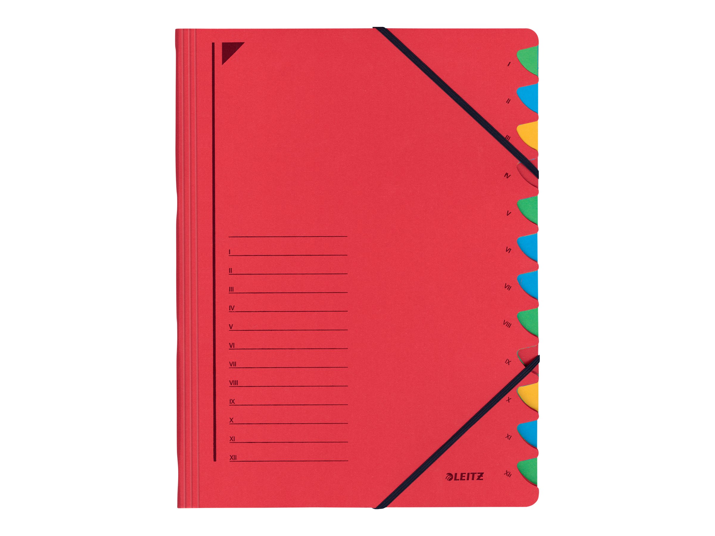 LEITZ Ordnungsmappe 3912 12 Faecher rot LEITZ Ordnungsmappe 3912 12 Faecher rot