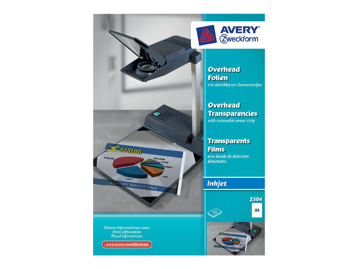 AVERY Zweckform InkJetfolien 2504 klar, 50 St. AVERY Zweckform InkJetfolien 2504 klar, 50 St.