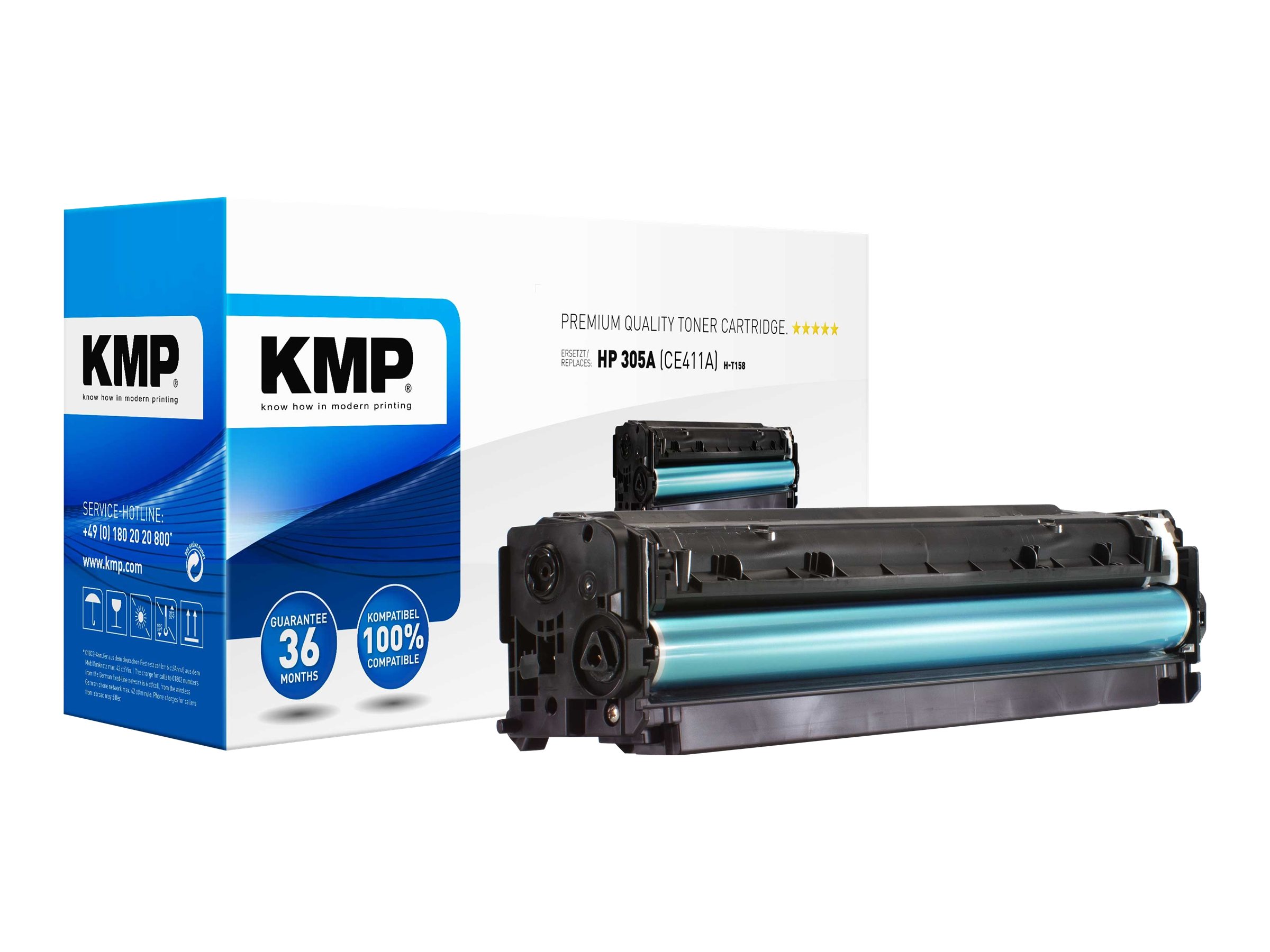 KMP H-T158 cyan Toner kompatibel zu HP 305A (CE411A) KMP H-T158 cyan Toner kompatibel zu HP 305A (CE411A)