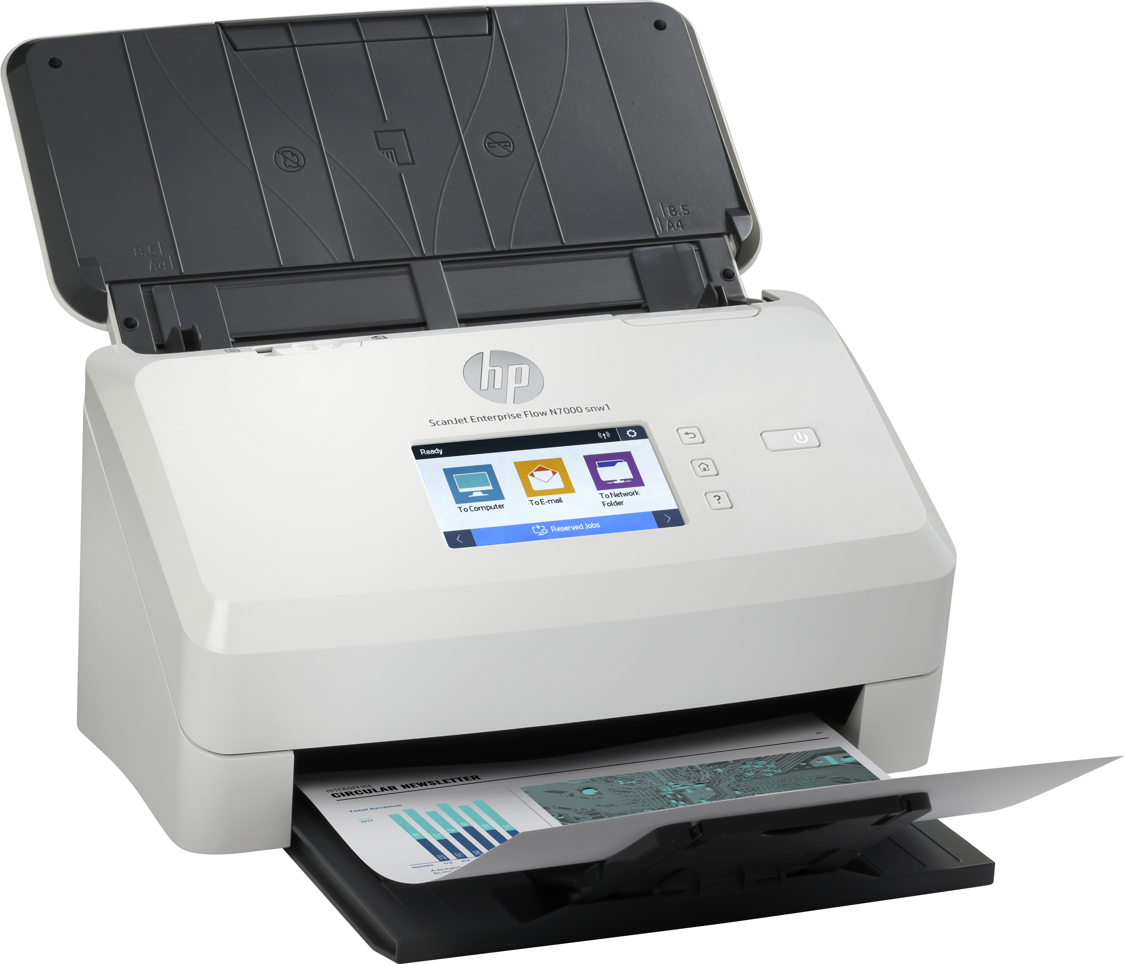 HP ScanJet Enterprise Flow N7000 snw1 Document scanner CMOS CIS Duplex 216x3100mm 600x600dpi 75ppm ADF 80sheets 7500scans LAN WiFi