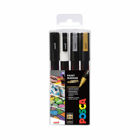 uni-ball POSCA PC-3M Metallic Acrylstift farbsortiert 0,9 - 1,3 mm, 4 St. uni-ball POSCA PC-3M Metallic Acrylstift farbsortiert 0,9 - 1,3 mm, 4 St.