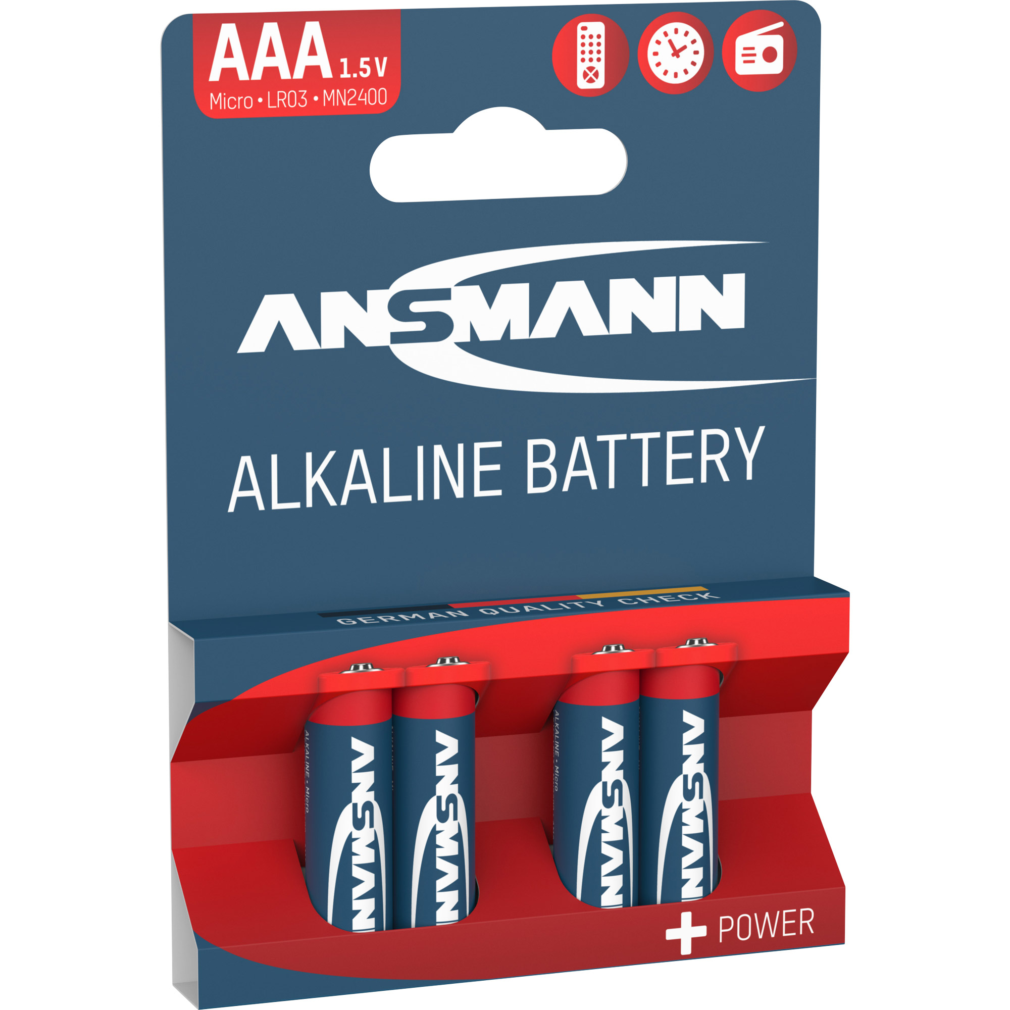 ANSMANN Batterien Red Alkaline AlkaliMangan Micro AAA 1,5 V, 4 St