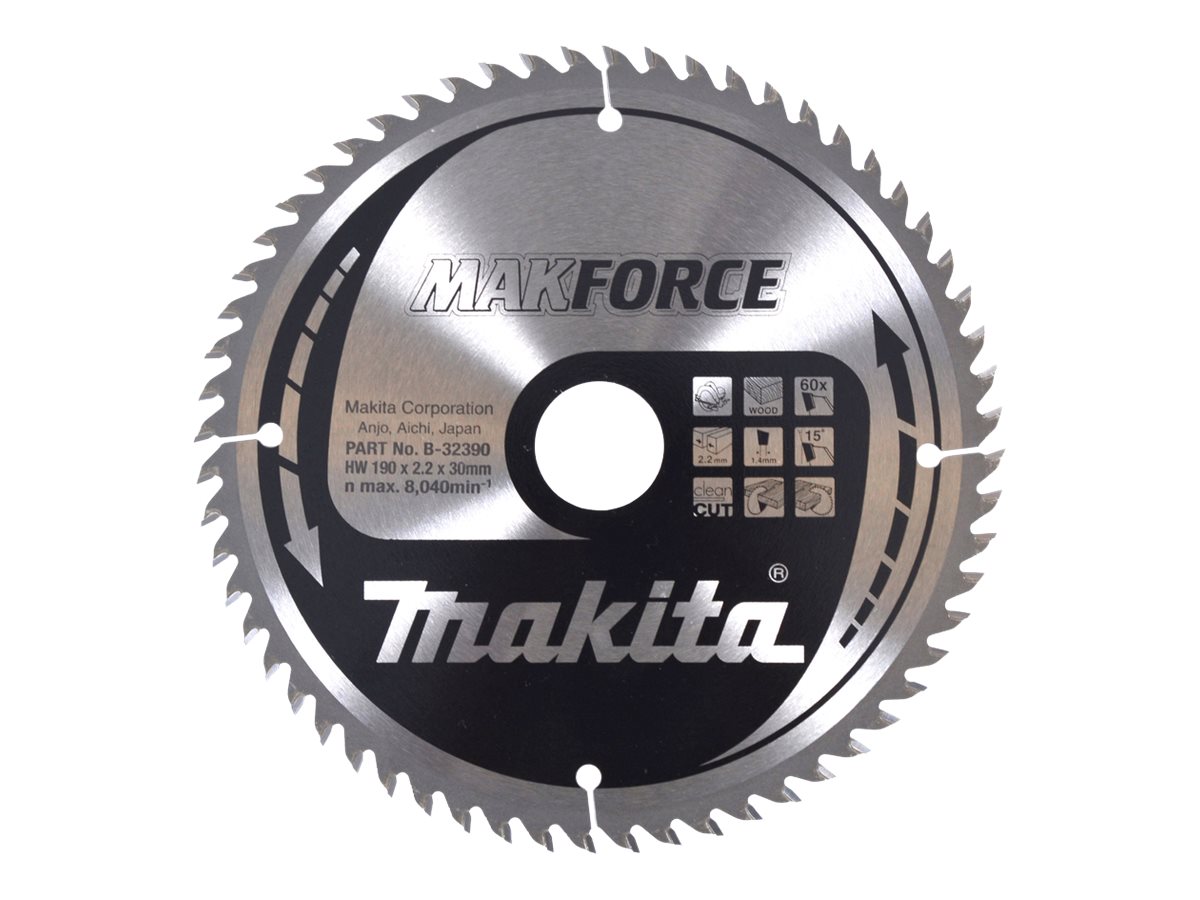 makita B-32390 MAKFORCE Kreissägeblatt 190,0 mm, 60 Zähne makita B-32390 MAKFORCE Kreissägeblatt 190,0 mm, 60 Zähne