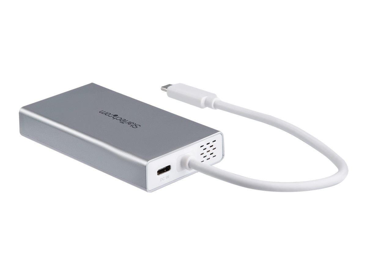STARTECH.COM USB-C Multiport Adapter for Laptops - Power Delivery - 4K HDMI - GbE - USB 3.0 - Silver and White