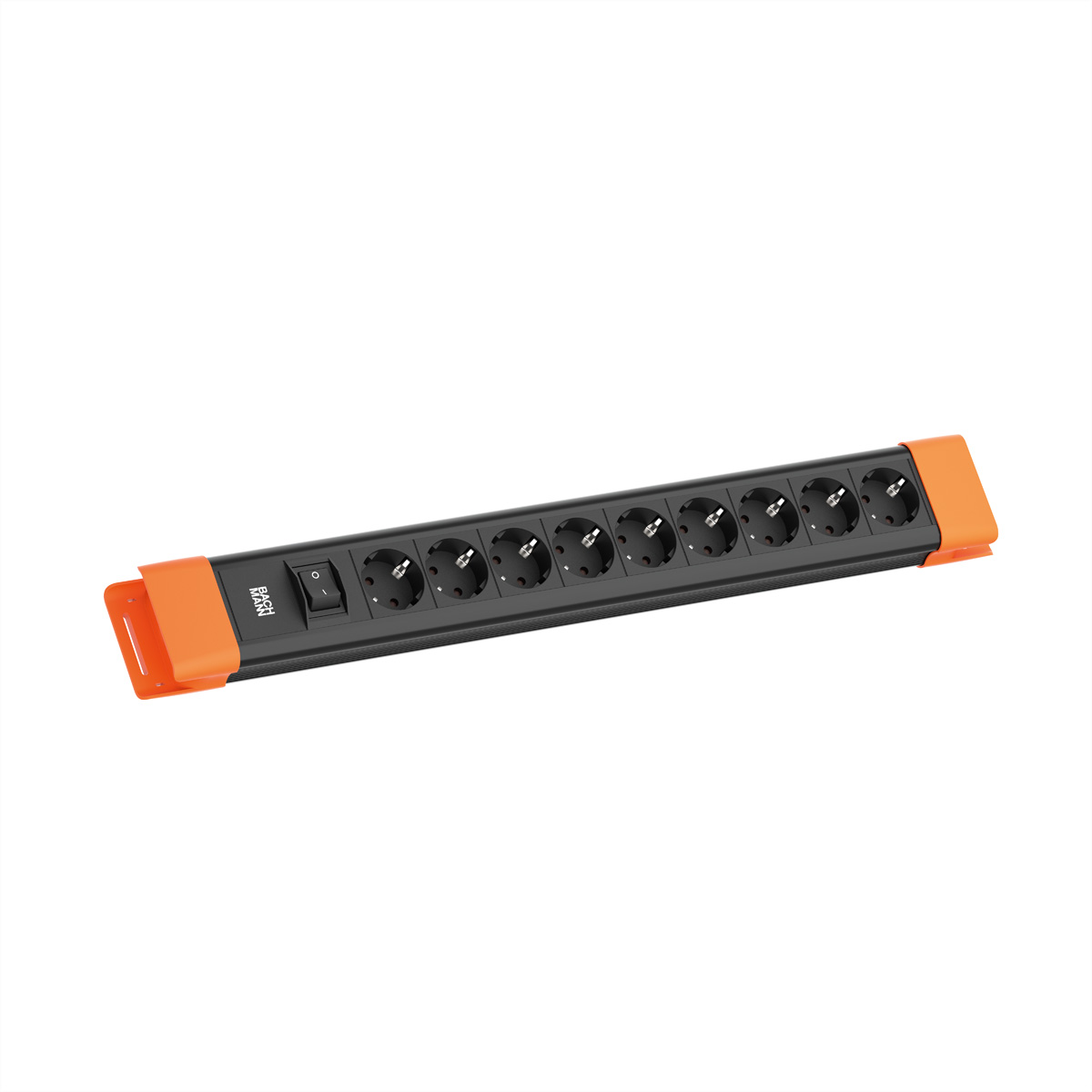 Bachmann Steckdosenleiste 9xCEE7/3 1xSchalter 2,0m CEE7/7 sw/or