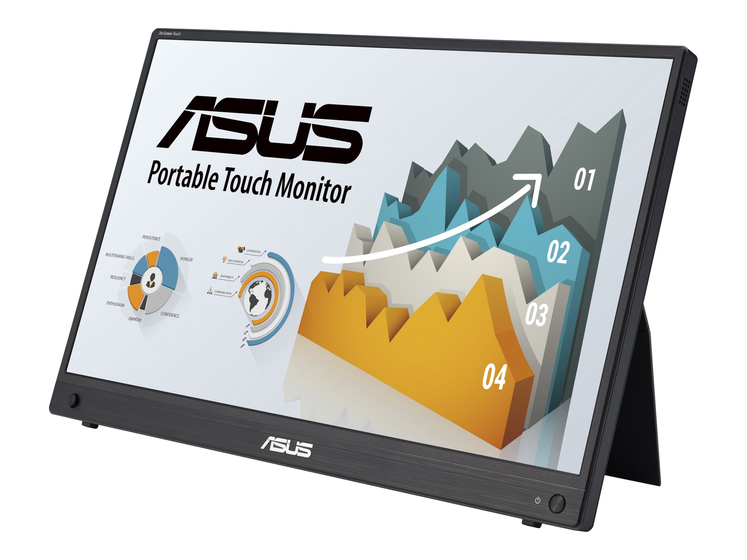ASUS ZenScreen Touch MB16AMTR portable monitor 39,62cm 15,6Zoll IPS FHD WLED 16:9 250cd/m2 5ms HDMI USB-C Speakers Black+Dark Gray