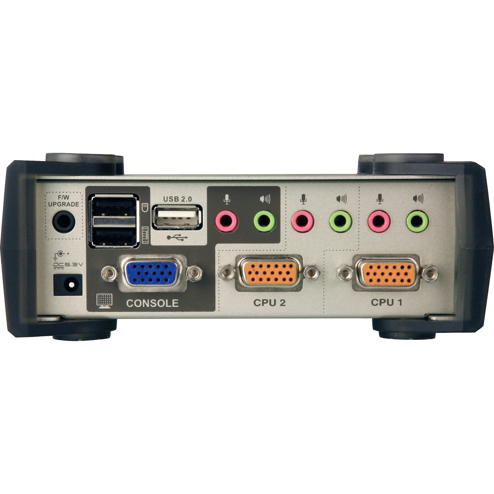 DATA KVM Desktop Switch 2Port USB PS2 VGA KVM Switch with Audio USB 20 Hub KVM Cables included ATEN